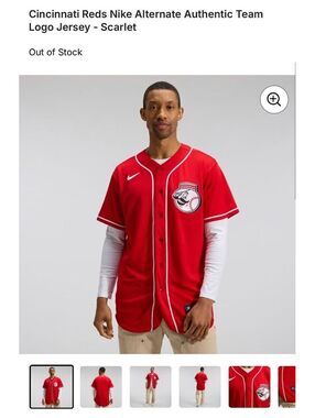 Cincinnati Reds Nike Alternate Authentic Team Logo Jersey - Scarlet